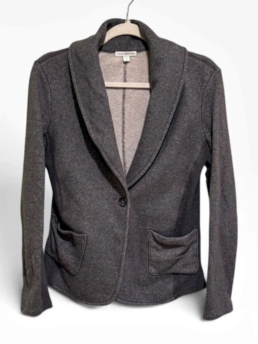 James Perse Heather Gray French Terry Shawl Collar Blazer Size 3 (L)